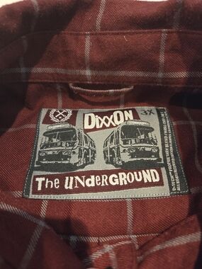 DIXXON Men's Burgundy Plaid Button-Down Shirt "Underground"